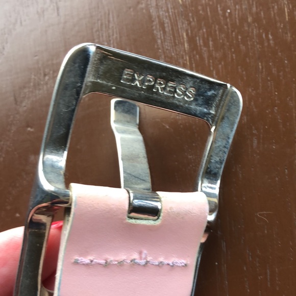 EXPRESS Pink Genuine Leather Belt Sz. MEDIUM Made in ITALY - Picture 3 of 5